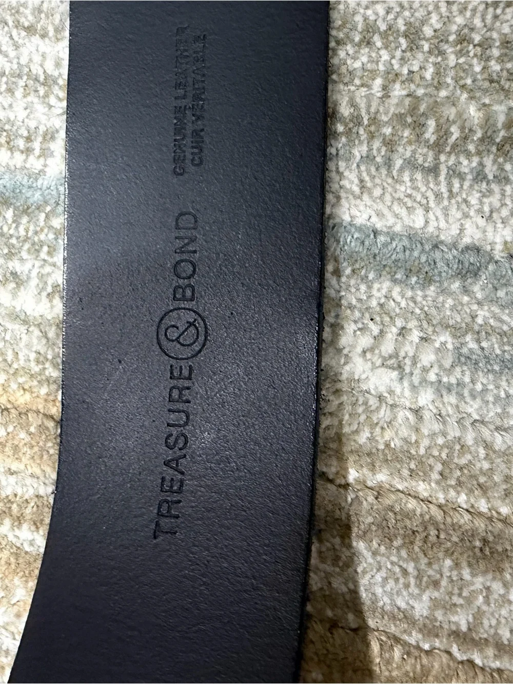Treasure & Bond Black Embossed Logo Leather Belt